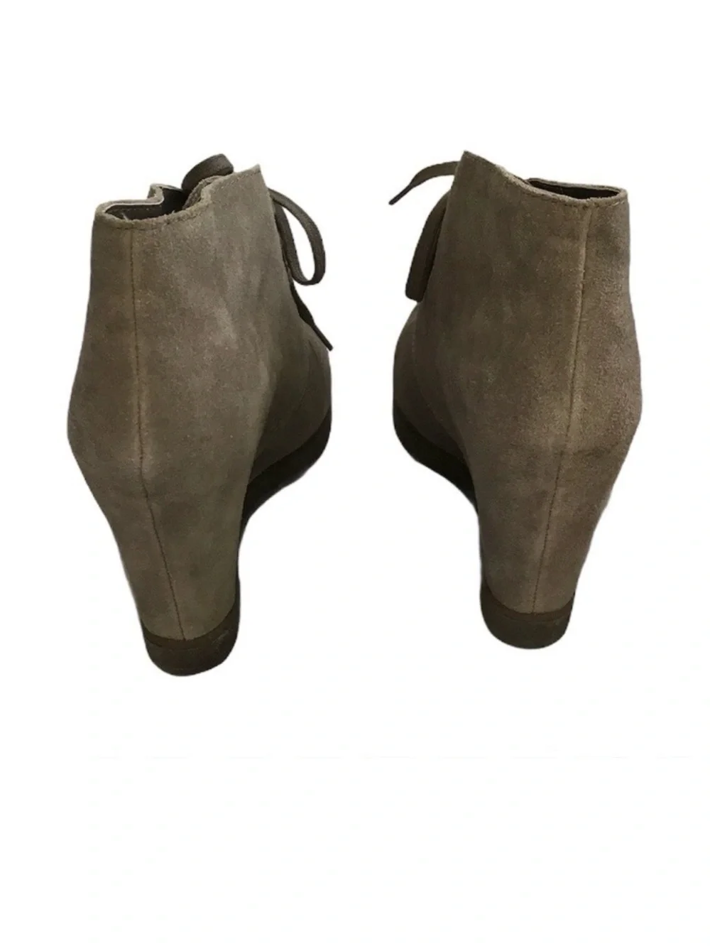 Dolce Vita Pascola Suede Lace Up Wedge Booties in Taupe | Size 8.5
